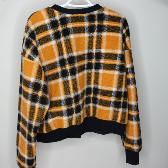 Forever 21 Yellow Plaid Wool Sweater - Picture 2 of 4